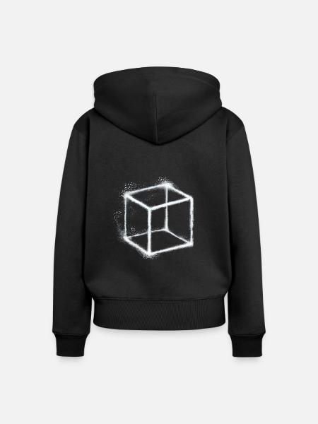 Würfel - Frauen Premium Bio Zip Hoodie - Schwarz