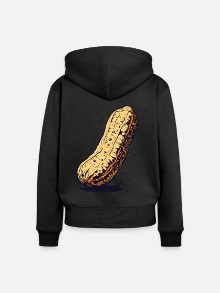Große Erdnuss - Frauen Premium Bio Zip Hoodie - Schwarz