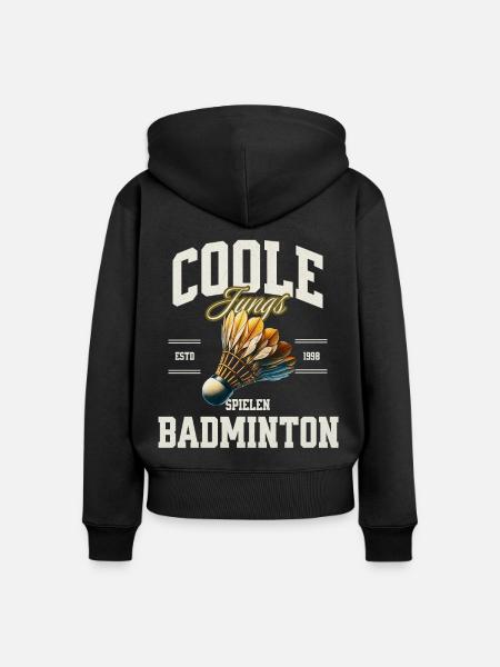 Badminton - Frauen Premium Bio Zip Hoodie - Schwarz
