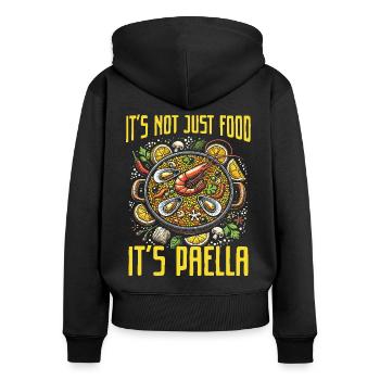 Paella Spanische Küche Meeresfrüchte - Frauen Premium Bio Zip Hoodie - Schwarz - Hinten - Julia (174cm)