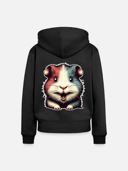 Hamster - Frauen Premium Bio Zip Hoodie - Schwarz