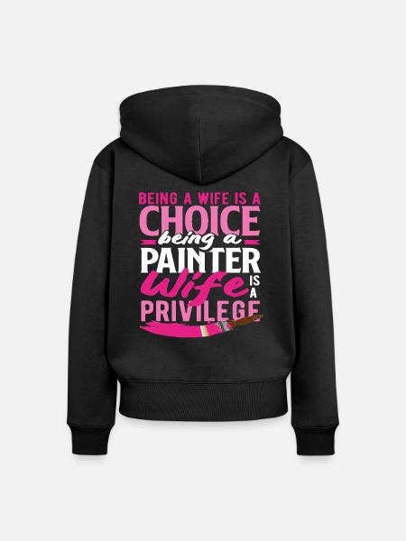 Malerin Frau Entscheidung Privileg - Frauen Premium Bio Zip Hoodie - Schwarz