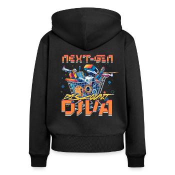 Couponing Coupon Next-Gen Discount Diva - Women's Premium Organic Zip Hoodie - black - Back - Julia (174cm)