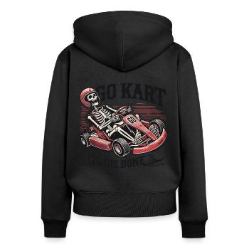 Du karting au squelette osseux du coureur - Sweat à capuche zippé Premium bio Femme - noir - Dos - Julia (174cm)