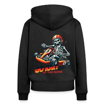 Go-Kart To The Bone Racer Skeleton - Women's Premium Organic Zip Hoodie - black - Back - Julia (174cm)