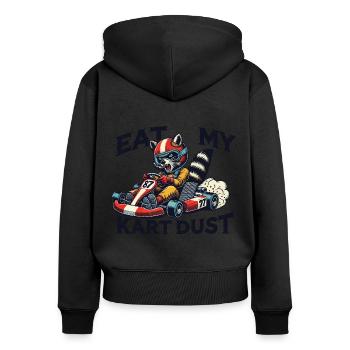 Kart Staub Fressen Go-Kart Retro Stil lustig - Frauen Premium Bio Zip Hoodie - Schwarz - Hinten - Julia (174cm)