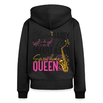 Saxophone Classy Sassy And A Bit - Women's Premium Organic Zip Hoodie - black - Back - Julia (174cm)