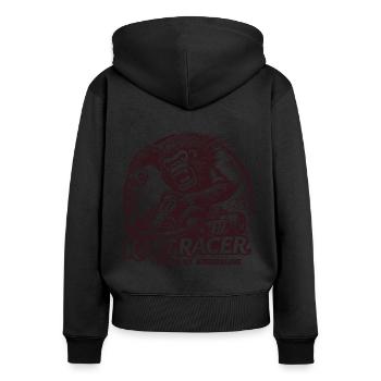 Kart racer piloté par l’adrénaline - Sweat à capuche zippé Premium bio Femme - noir - Dos - Julia (174cm)