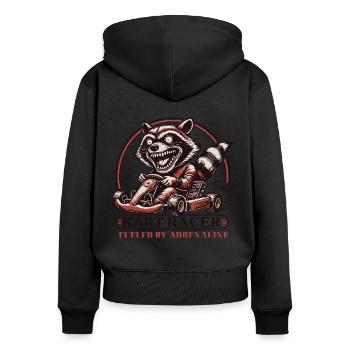 Pilote de kart Go-Kart piloté par l’adrénaline - Sweat à capuche zippé Premium bio Femme - noir - Dos - Julia (174cm)