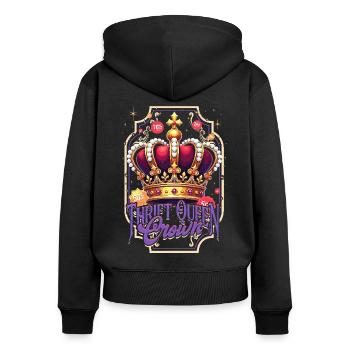 Couponing Coupon Coupons Thrift Queen Crown - Women's Premium Organic Zip Hoodie - black - Back - Julia (174cm)