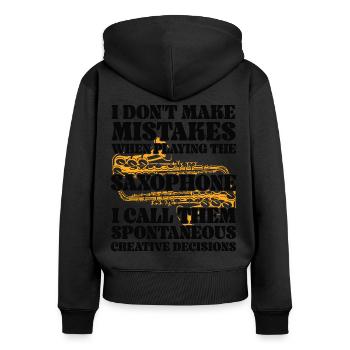 Saxophones I Don't Make Mistakes - Women's Premium Organic Zip Hoodie - black - Back - Julia (174cm)