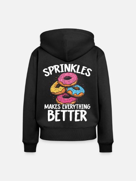 Donuts Donut - Frauen Premium Bio Zip Hoodie - Schwarz