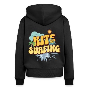 Kitesurf Kitesurfer Kiteboard - Sweat à capuche zippé Premium bio Femme - noir - Dos - Julia (174cm)