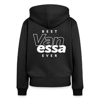 Die beste Vanessa aller Zeiten - Name Vanessa - Frauen Premium Bio Zip Hoodie - Schwarz - Hinten - Julia (174cm)