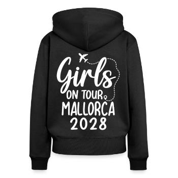 Girls On Tour Mallorca 2028 - Frauen Premium Bio Zip Hoodie - Schwarz - Hinten - Julia (174cm)
