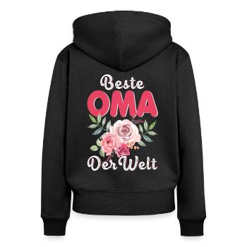 Beste Oma Der Welt - Women's Premium Organic Zip Hoodie - black - Back - Julia (174cm)