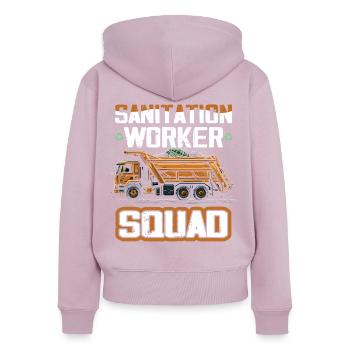 Garbage truck driver for sanitation workers - Women's Premium Organic Zip Hoodie - dusky pink - Back - Julia (174cm)