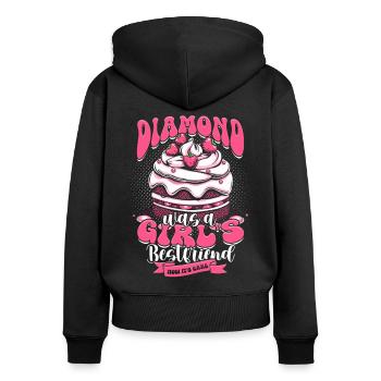 Freundin Ehefrau Valentinstag Kuchen Torte - Frauen Premium Bio Zip Hoodie - Schwarz - Hinten - Julia (174cm)