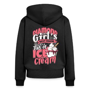 Freundin Eis Ehefrau Valentinstag - Frauen Premium Bio Zip Hoodie - Schwarz - Hinten - Julia (174cm)