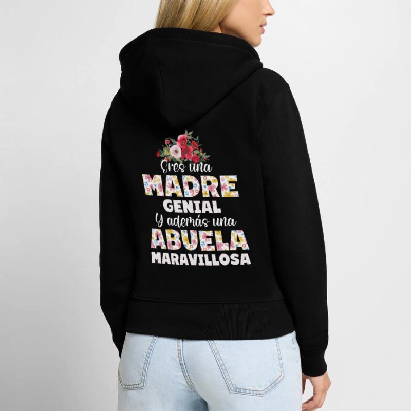 Du bist eine großartige Mutter und eine wunderbare Großmutter Frauen Premium Bio Zip Hoodie