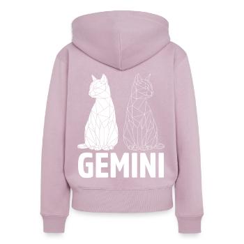Gemini - Women's Premium Organic Zip Hoodie - dusky pink - Back - Julia (174cm)
