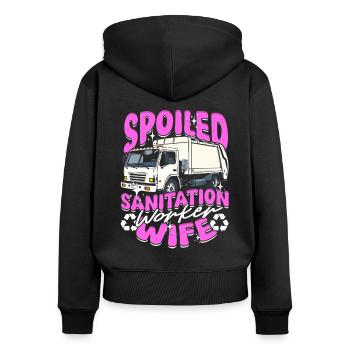 Garbage Man Garbage Truck Garbage Woman - Women's Premium Organic Zip Hoodie - black - Back - Julia (174cm)