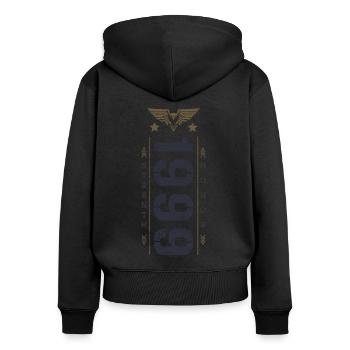 Edition Limitée 1999 Anniversaire Force et Honneur - Sweat à capuche zippé Premium bio Femme - noir - Dos - Julia (174cm)