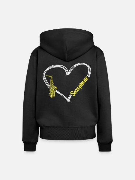 Saxophone Saxophone - Frauen Premium Bio Zip Hoodie - Schwarz