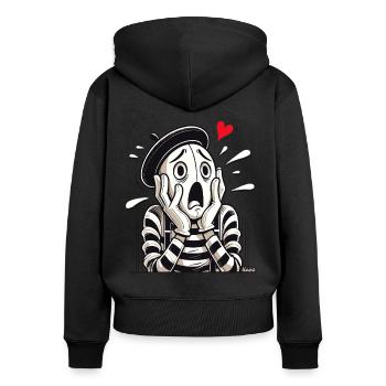 Dramatischer Pantomime – Liebe oder Verzweiflung? - Frauen Premium Bio Zip Hoodie - Schwarz - Hinten - Julia (174cm)