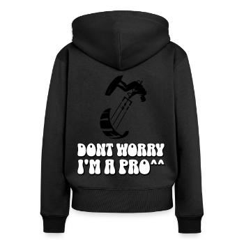 Kitesurfing Kitesurfer Kiteboard - Women's Premium Organic Zip Hoodie - black - Back - Julia (174cm)