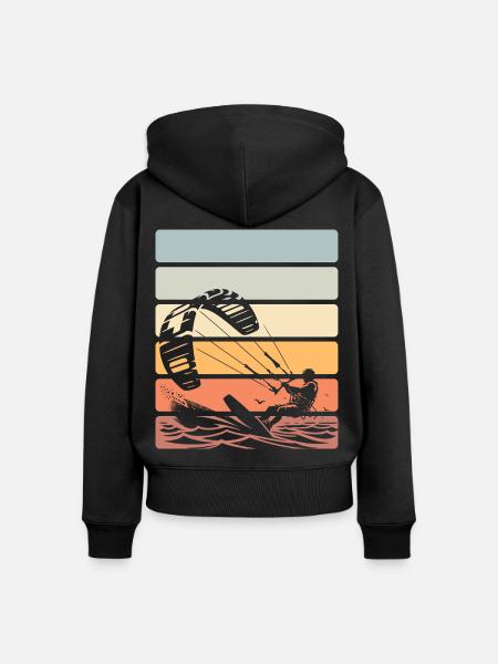 Kitesurfen Kitesurfer Kiteboard - Frauen Premium Bio Zip Hoodie - Schwarz