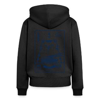 Ramen Nudeln Kawaii Katzenliebhaber Retro Japan - Frauen Premium Bio Zip Hoodie - Schwarz - Hinten - Julia (174cm)