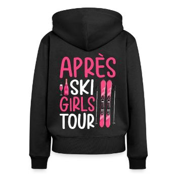 Après-ski pour filles - Sweat à capuche zippé Premium bio Femme - noir - Dos - Julia (174cm)