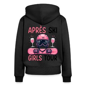 Après-ski pour filles - Sweat à capuche zippé Premium bio Femme - noir - Dos - Julia (174cm)