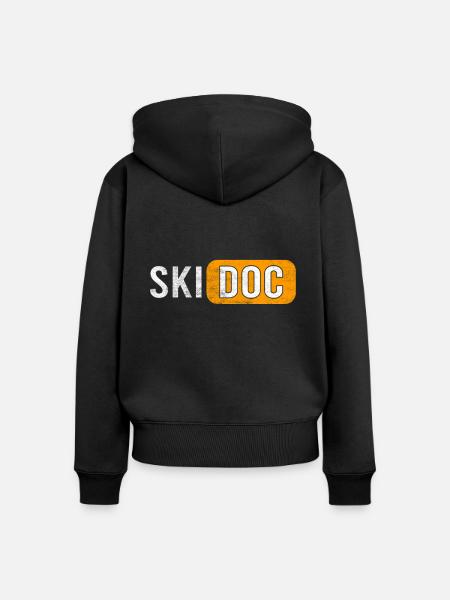 Ski Doc Wintersport - Frauen Premium Bio Zip Hoodie - Schwarz