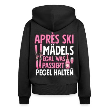 Les filles d’après-ski peu importe ce qui se passe Maintenir les niveaux - Sweat à capuche zippé Premium bio Femme - noir - Dos - Julia (174cm)