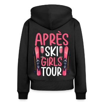 Après-ski pour filles - Sweat à capuche zippé Premium bio Femme - noir - Dos - Julia (174cm)