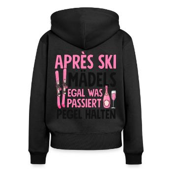 Les filles d’après-ski peu importe ce qui se passe Maintenir les niveaux - Sweat à capuche zippé Premium bio Femme - noir - Dos - Julia (174cm)