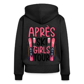 Après-ski pour filles - Sweat à capuche zippé Premium bio Femme - noir - Dos - Julia (174cm)