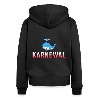 KarneWAL – Lustig Karneval Fasching - Sweat à capuche zippé Premium bio Femme - noir - Dos - Julia (174cm)