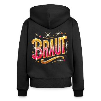 Braut T-Shirt JGA Frauen Junggesellenabschied - Frauen Premium Bio Zip Hoodie - Schwarz - Hinten - Julia (174cm)
