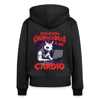 Chupacabra Cryptid Cryptozoology - Women's Premium Organic Zip Hoodie - black - Back - Julia (174cm)