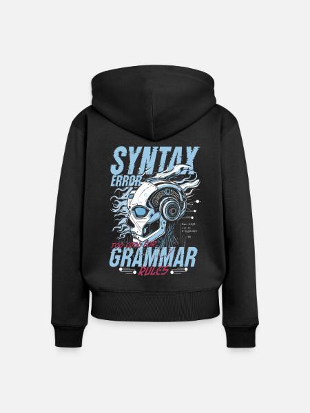 Computerlinguist Syntax Error - Frauen Premium Bio Zip Hoodie - Schwarz