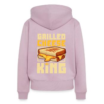Grilled Cheese Sandwich King - Frauen Premium Bio Zip Hoodie - Altrosa - Hinten - Julia (174cm)