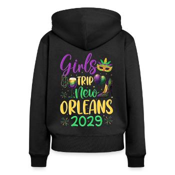 Girls Trip New Orleans 2029 - Women's Premium Organic Zip Hoodie - black - Back - Julia (174cm)