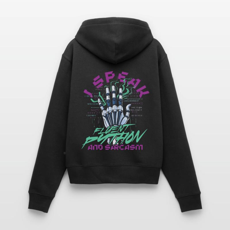 Computerlinguist Fluent Python And Sarcasm Frauen Premium Bio Zip Hoodie