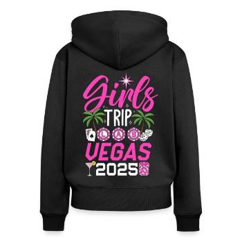 Voyage entre filles Las Vegas 2025 - Sweat à capuche zippé Premium bio Femme - noir - Dos - Julia (174cm)