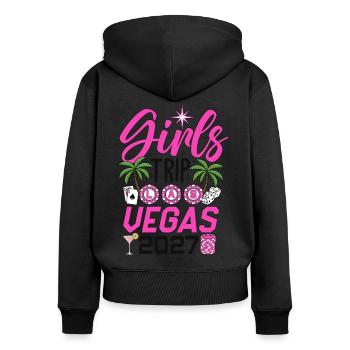 Voyage entre filles Las Vegas 2027 - Sweat à capuche zippé Premium bio Femme - noir - Dos - Julia (174cm)
