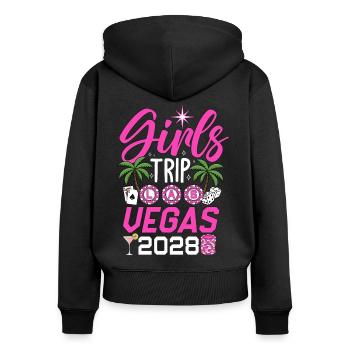Girls Trip Las Vegas 2028 - Frauen Premium Bio Zip Hoodie - Schwarz - Hinten - Julia (174cm)