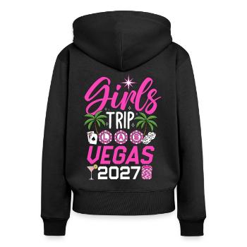 Voyage entre filles Las Vegas 2027 - Sweat à capuche zippé Premium bio Femme - noir - Dos - Julia (174cm)